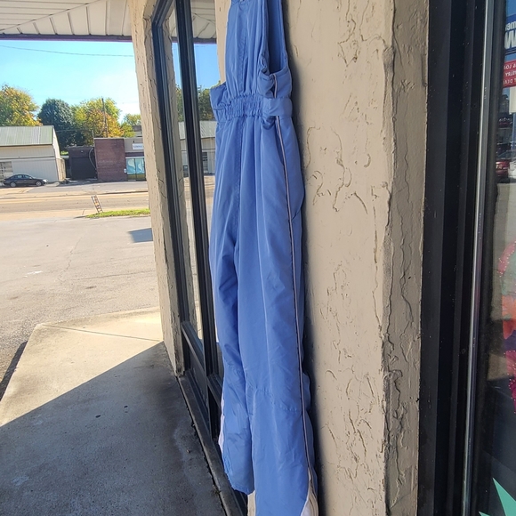 Blue and White Insulated Coveralls Snowsuit - Picture 4 of 6